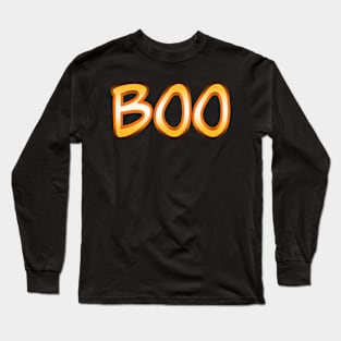 BOO - Orange on Black Long Sleeve T-Shirt